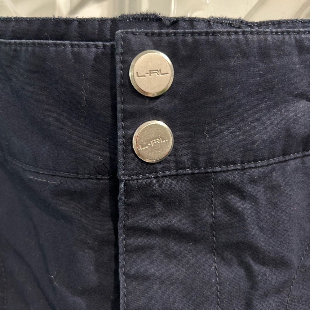 Lauren Ralph Lauren Cropped Navy Cargo Pants Size 12 P Nautical Preppy Mature - Picture 4 of 11